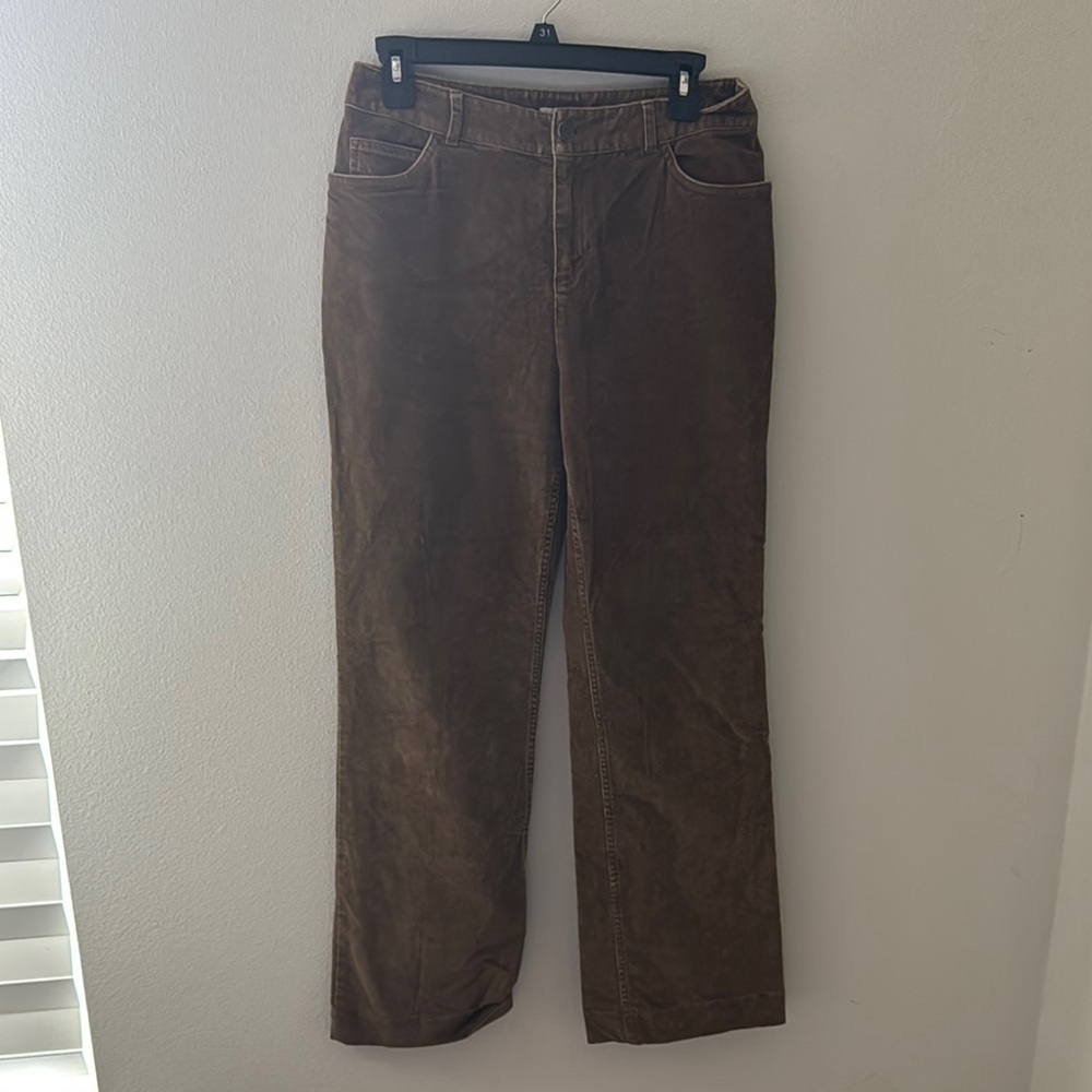 J. Jill Mid rise tan soft corduroy straight five pocket stretch‎ pants Sz 4